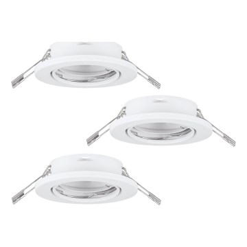 Eglo 75674 - SADA 3x Kúpeľňové podhľadové svietidlo AGULO 1xGU10/35W/230V IP23 biela
