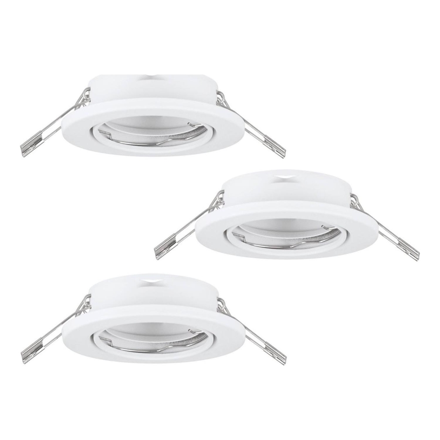 Eglo 75674 - SADA 3x Kúpeľňové podhľadové svietidlo AGULO 1xGU10/35W/230V IP23 biela