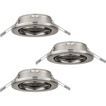 Eglo 75675 - SADA 3x Kúpeľňové podhľadové svietidlo AGULO 1xGU10/35W/230V IP23 matný chróm