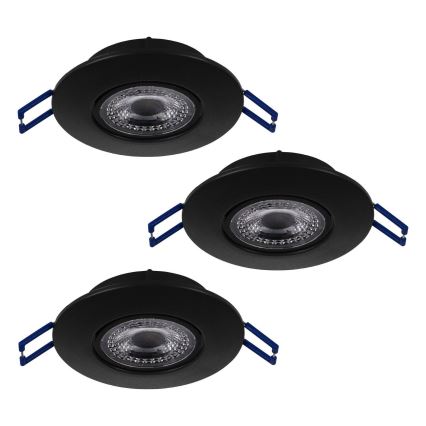 Eglo 75765 - SADA 3x LED Podhľadové svietidlo ZUJAR LED/3,4W/230V čierna