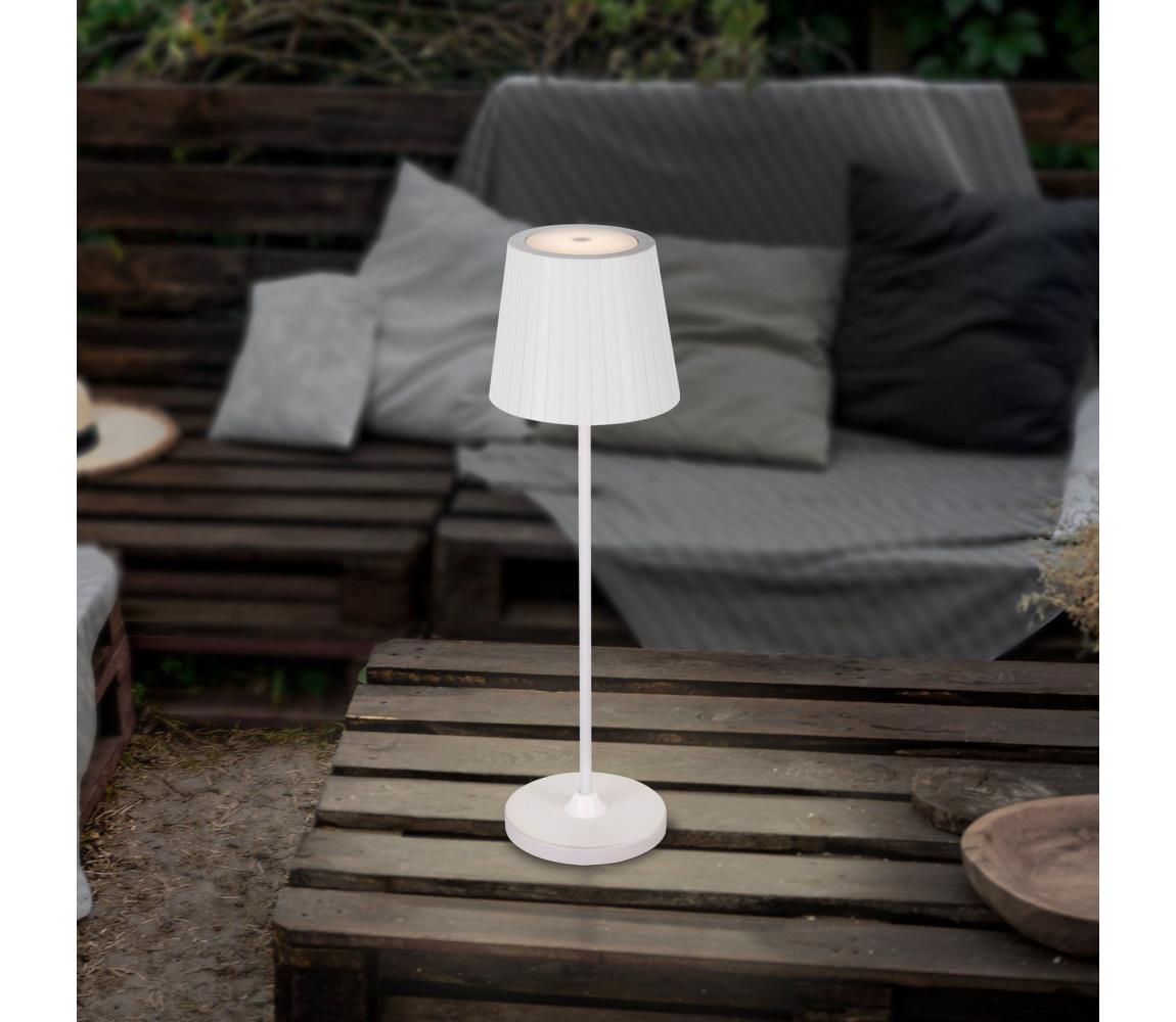 Eglo 75793 - LED stmievateľná vonkajšia stolová lampa CABOZO LED/3,8W/5V 2000 mAh IP44 biela 75793