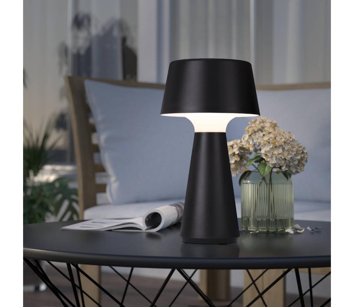 Eglo 75796-LED vonkajšia nabíjateľná stolná lampa SCORRANO LED/3W/230V 2000mAh IP44 čierna 75796
