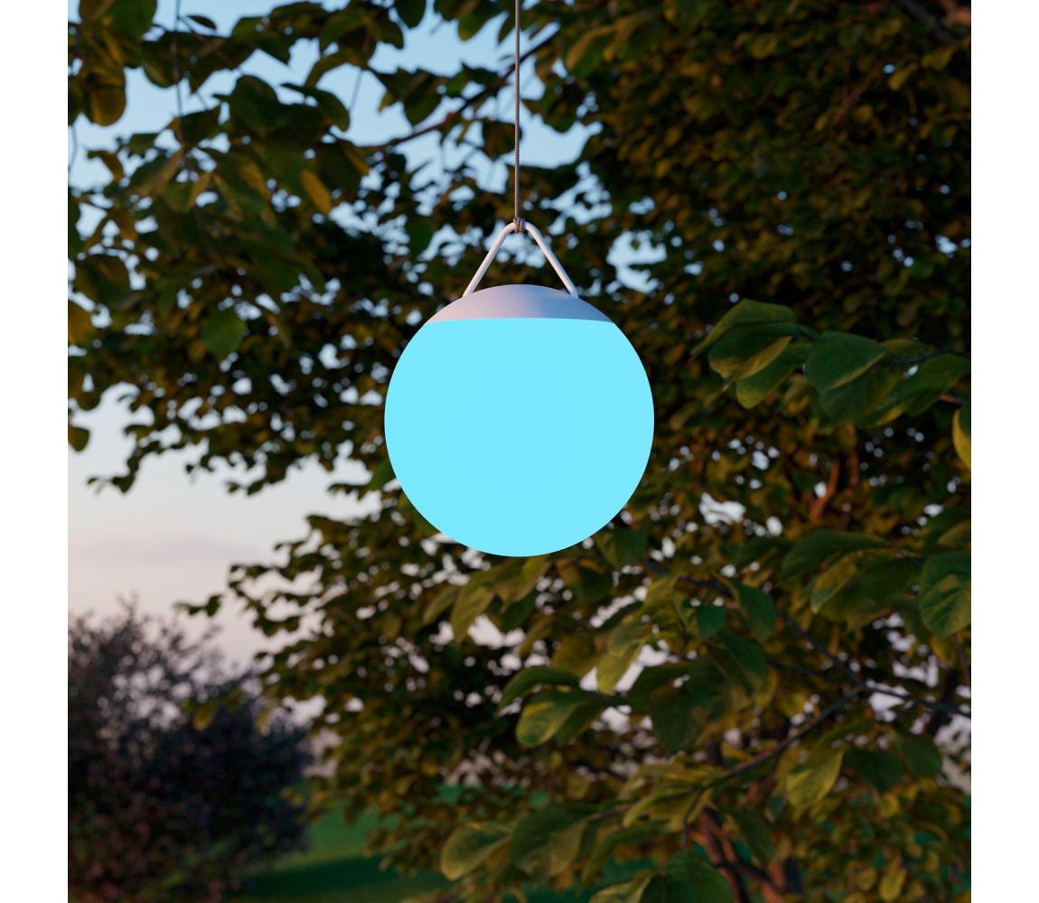 Eglo 75815 - LED RGB stmievateľné vonkajšie svietidlo POGGIOBELLO LED/2600 mAh IP44 biele + diaľkový ovládač 75815