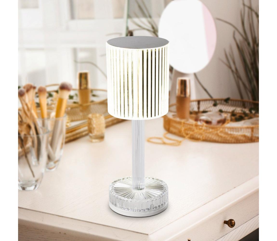 Eglo 75817 - LED RGB stmievateľná nabíjateľná stolná lampa LUCIGNANO LED/800mAh číra 75817