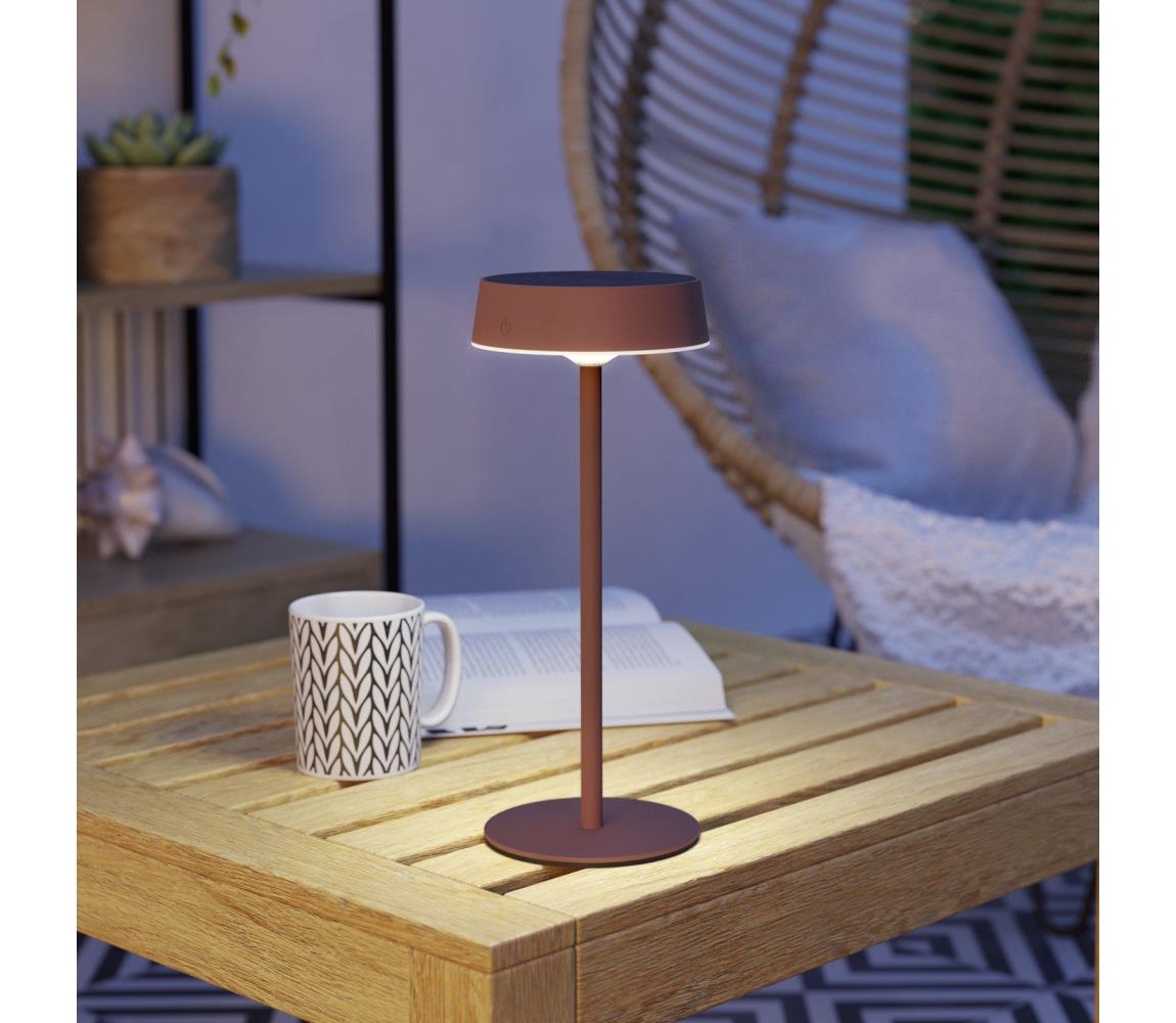 Eglo 75879-LED Stolná solárna nabíjateľná lampa SIMERI LED/3W/5V 1800mAh IP44 oranžová 75879