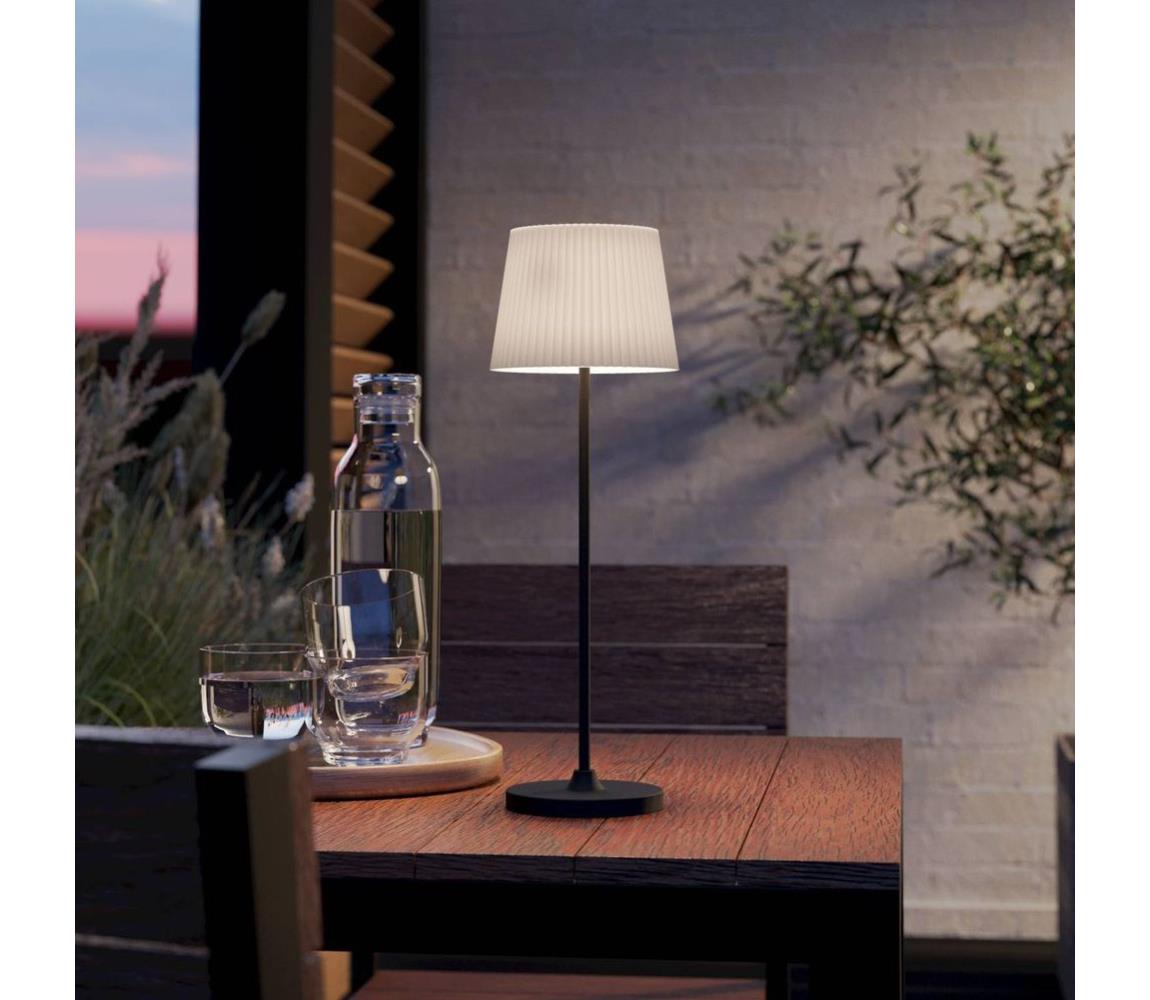 Eglo 75934 - LED stmievateľná nabíjateľná stolová lampa LEONERO LED/3,8W/5V 2000mAh čierna/krémová 75934