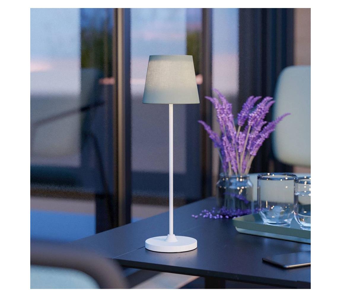 Eglo 75936 - LED stmievateľná nabíjacia stolová lampa LEONERO LED/3,8W/5V 2000 mAh biela/zelená 75936