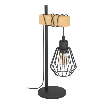 Eglo 780173 - Stolná lampa TABODI 1xE27/40W/230V borovica/čierna
