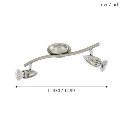 Eglo 78023 - LED Bodové svietidlo MAGNUM 2xGU10/3W/230V 3000K matný chróm
