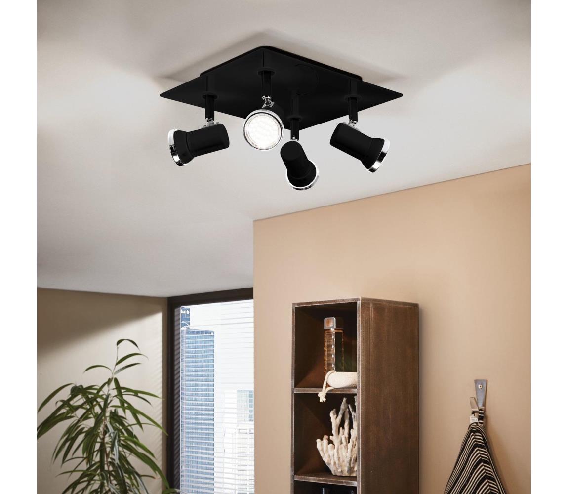 Eglo 780428 - LED Kúpeľňové bodové svietidlo BABILONE 4xGU10/3W/230V IP44 čierna 780428