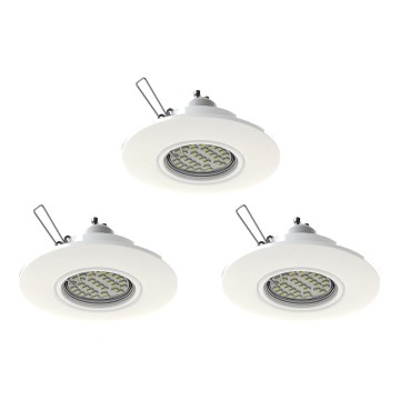 Eglo 78704 - SADA 3x LED Podhľadové svietidlo PENETO 1xGU10/3,3W/230V biela