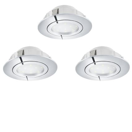 Eglo 78761 - SADA 3x LED Stmievateľné podhľadové svietidlo PINEDA 1xLED/6W/230V 3000K lesklý chróm