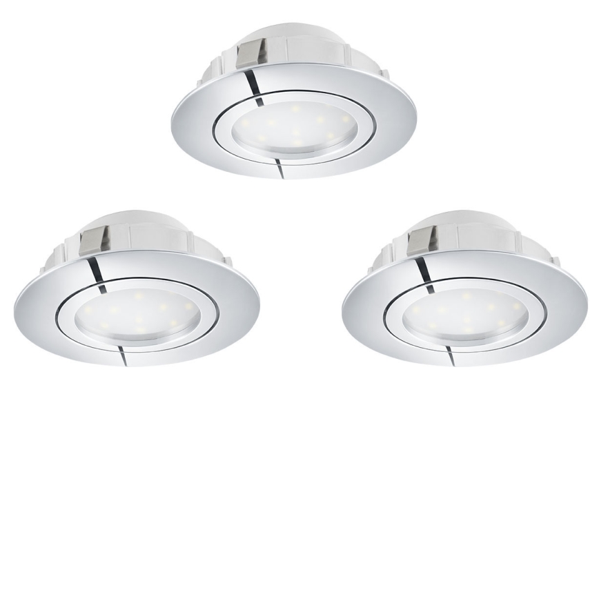 Eglo 78761 - SADA 3x LED Stmievateľné podhľadové svietidlo PINEDA 1xLED/6W/230V 3000K lesklý chróm