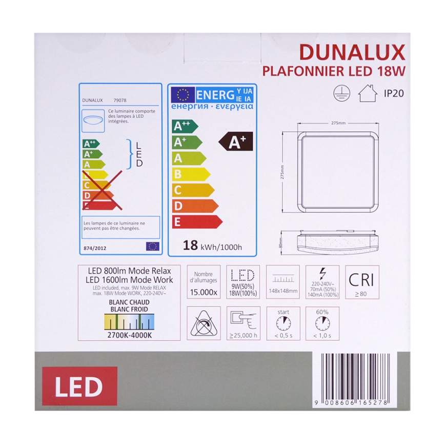 LED Stropné svietidlo GIRON-RW LED/18W/230V