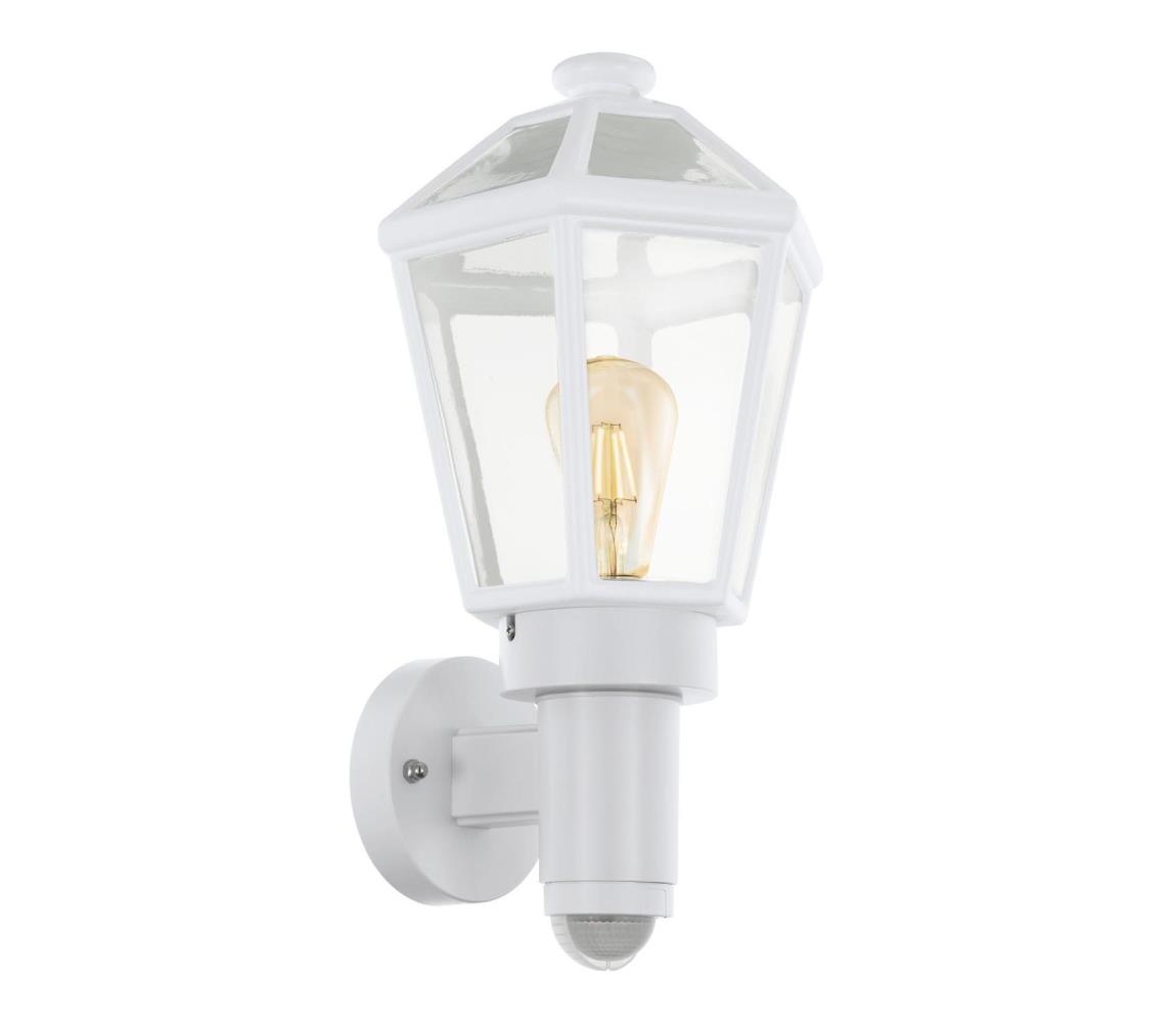 Eglo 79288 - Vonkajšie nástenné svietidlo so senzorom MONSELICE 1xE27/28W/230V IP44 biele 79288