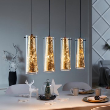 Eglo 79344 - Luster na lanku PINTO GOLD 4xE27/40W/230V zlatá