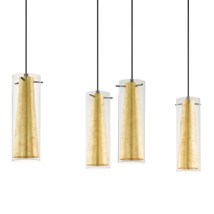 Eglo 79344 - Luster na lanku PINTO GOLD 4xE27/40W/230V zlatá