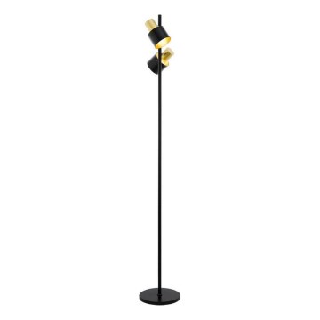 Eglo 79376 - Stojacia lampa FIUMARA 2xE27/60W/230V čierna/zlatá