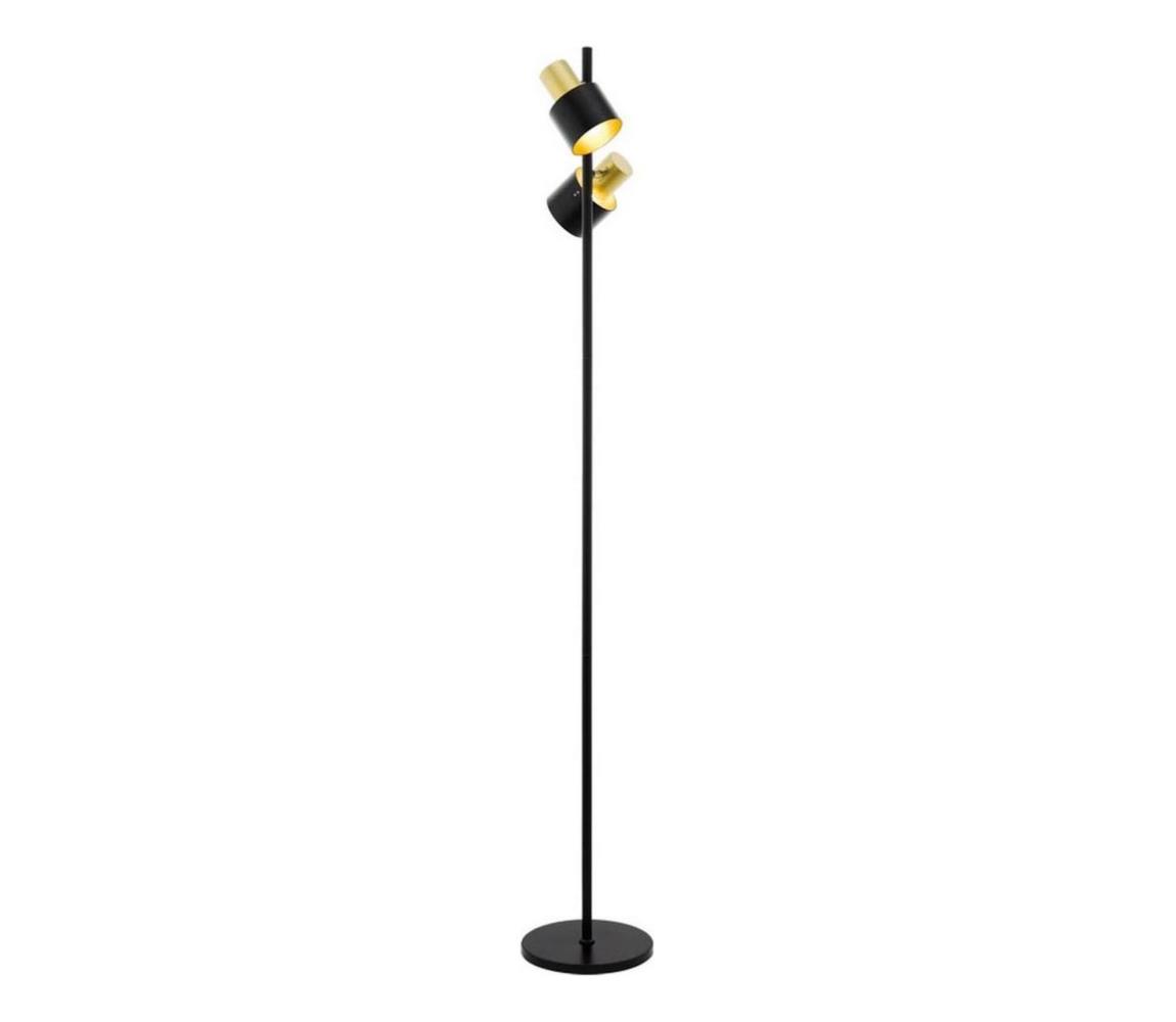 Eglo 79376 - Stojacia lampa FIUMARA 2xE27/60W/230V čierna/zlatá 79376