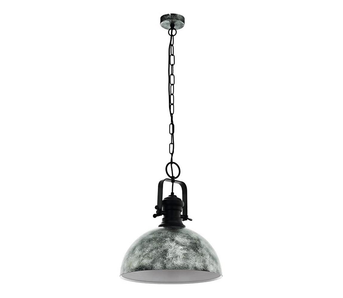 Eglo 79415 - Závesný luster na reťazi SADDINGTON 1xE27/60W/230V sivá 79415