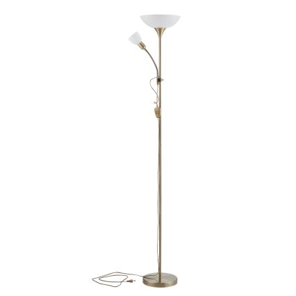 EGLO - Stojacia lampa 1xE27/60W + 1xE14/25W mosadz