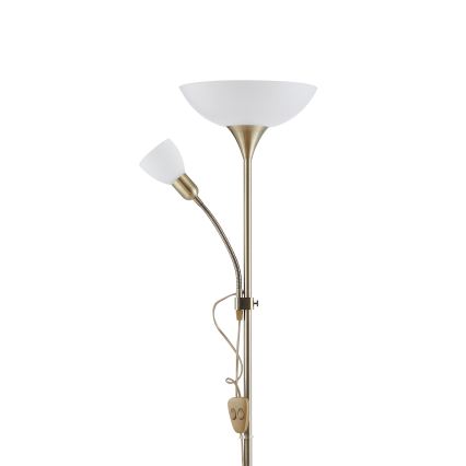 EGLO - Stojacia lampa 1xE27/60W + 1xE14/25W mosadz