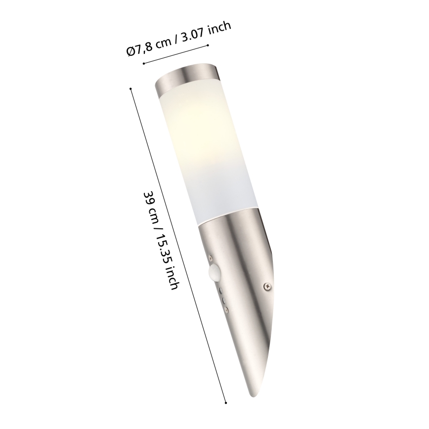 Eglo - Senzorové vonkajšie nástenné svietidlo 1xE27/15W IP44