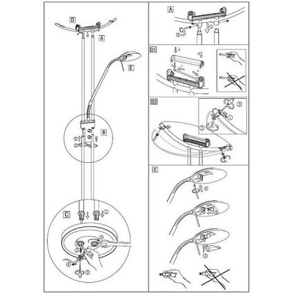 EGLO 85973 - Stmievateľná stojacia lampa BAYA 1xR7s/230W+1xG9/33W Matná zlatá