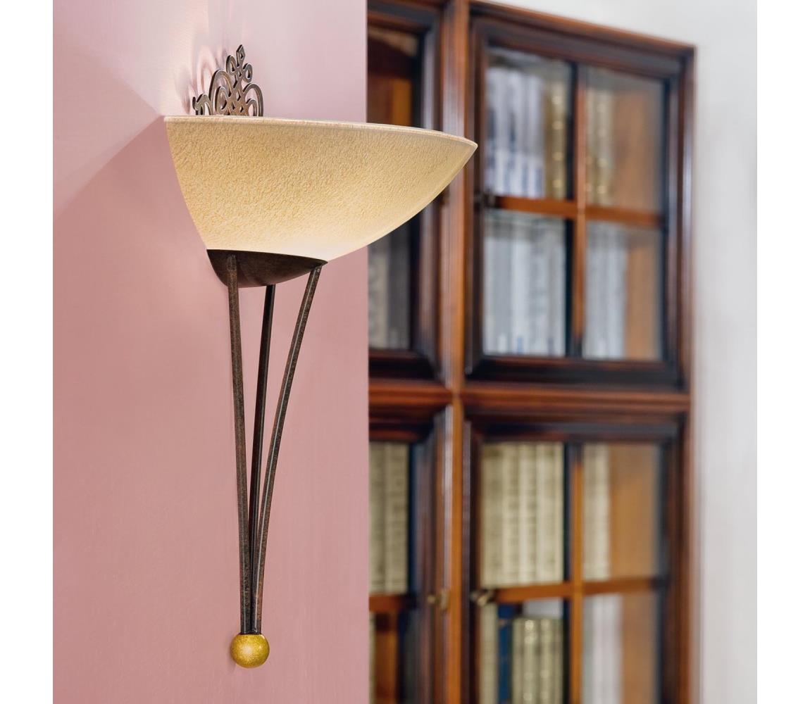 Eglo 86715 - Nástenné svietidlo MESTRE 1 x E27/60W antická hnedá / zlatá