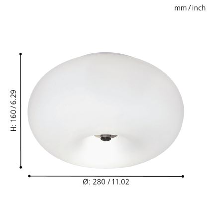 EGLO - Stropné svietidlo OPTICA 2xE27/60W pr. 28 cm
