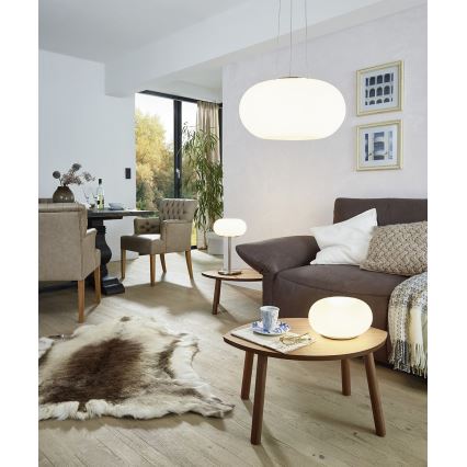 EGLO 86818 - stolné svietidlo OPTICA 2xE27/60W biele opálové sklo