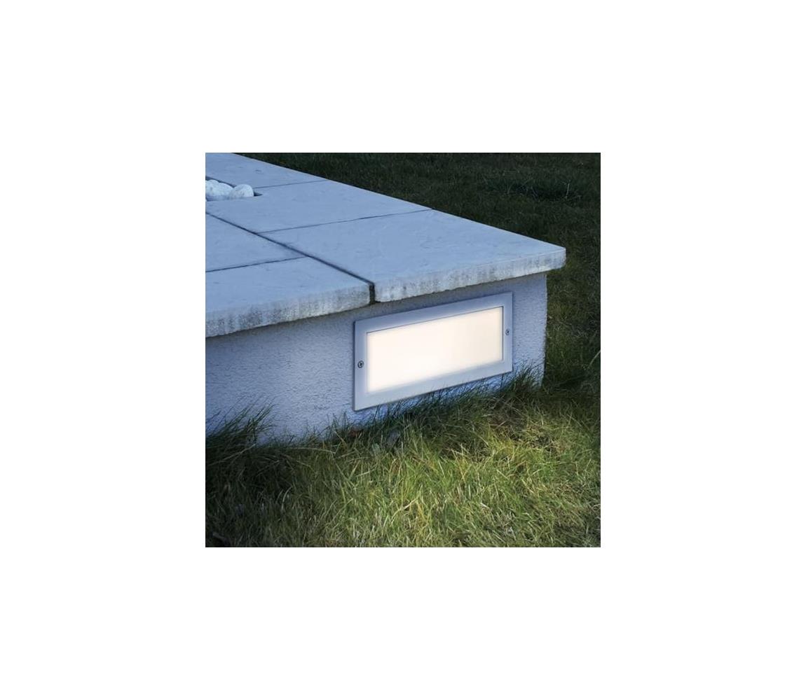 EGLO 88008 - Vonkajšie zapustené svietidlo ZIMBA 1xE27/60W strieborná/biela IP44 88008