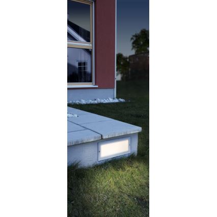 EGLO 88008 - Vonkajšie zapustené svietidlo ZIMBA 1xE27/60W strieborná/biela IP44