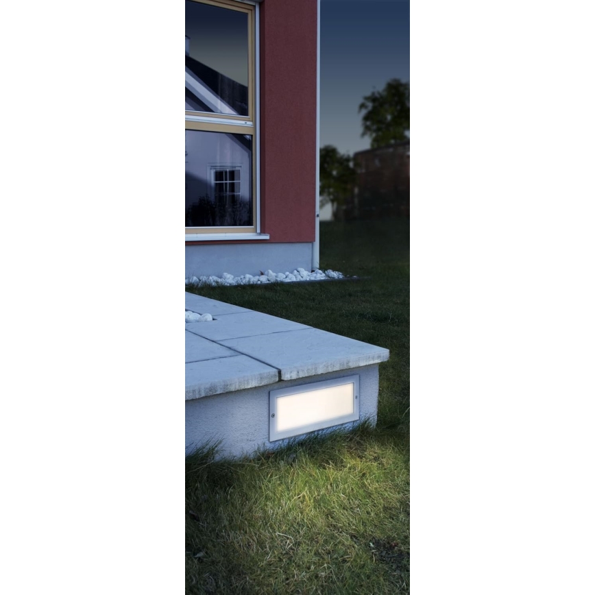 EGLO 88008 - Vonkajšie zapustené svietidlo ZIMBA 1xE27/60W strieborná/biela IP44