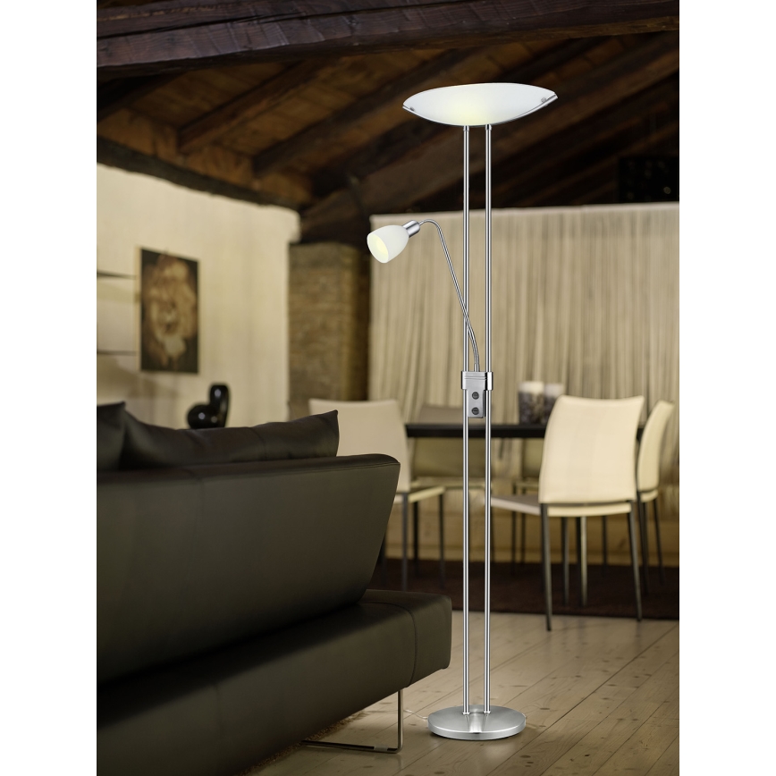 EGLO 89781 - Podlahová lampa BAYA 2 2xE27/18W + 1xE14/7W
