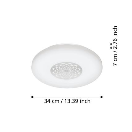 Eglo - LED Stmievateľné stropné svietidlo LED/15,6W/230V 2700-6500K