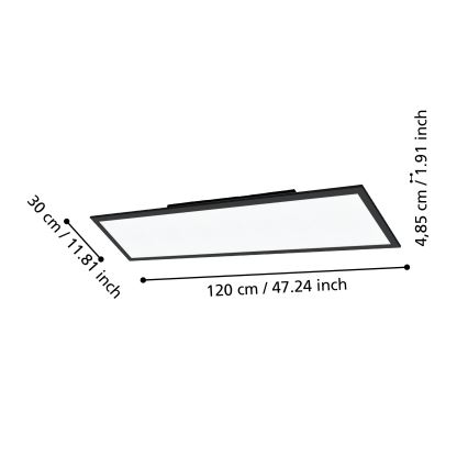 Eglo - LED Stmievateľné stropné svietidlo LED/33,5W/230V čierna ZigBee