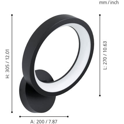 Eglo - LED RGBW Stmievateľné nástenné svietidl LED/16W/230V ZigBee