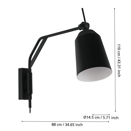 Eglo - Nástenná lampa 1xE27/40W/230V