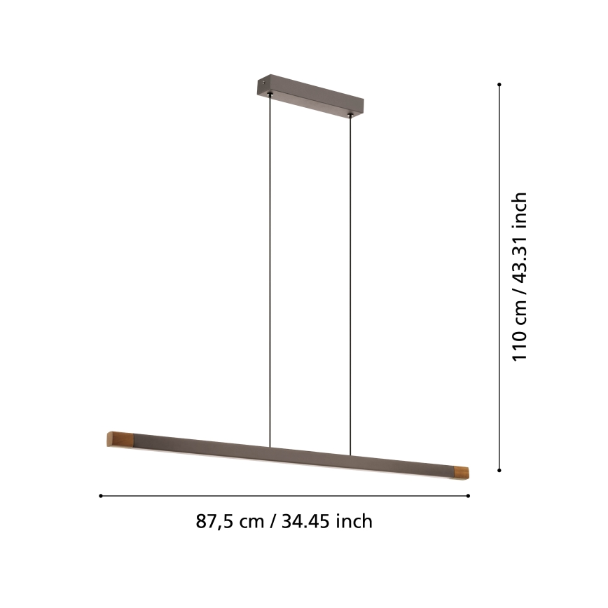 Eglo - LED Stmievateľný luster na lanku LED/18W/230V 3000K
