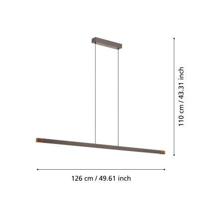 Eglo - LED Stmievateľný luster na lanku LED/22W/230V 3000K