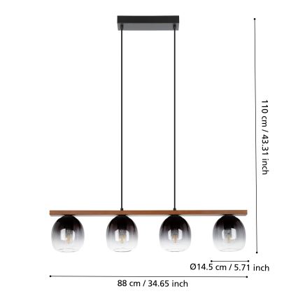 Eglo - Luster na lanku 4xE27/40W/230V