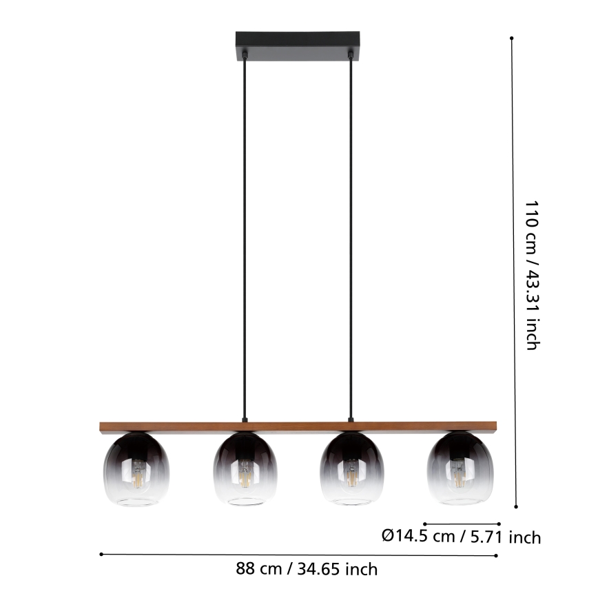 Eglo - Luster na lanku 4xE27/40W/230V