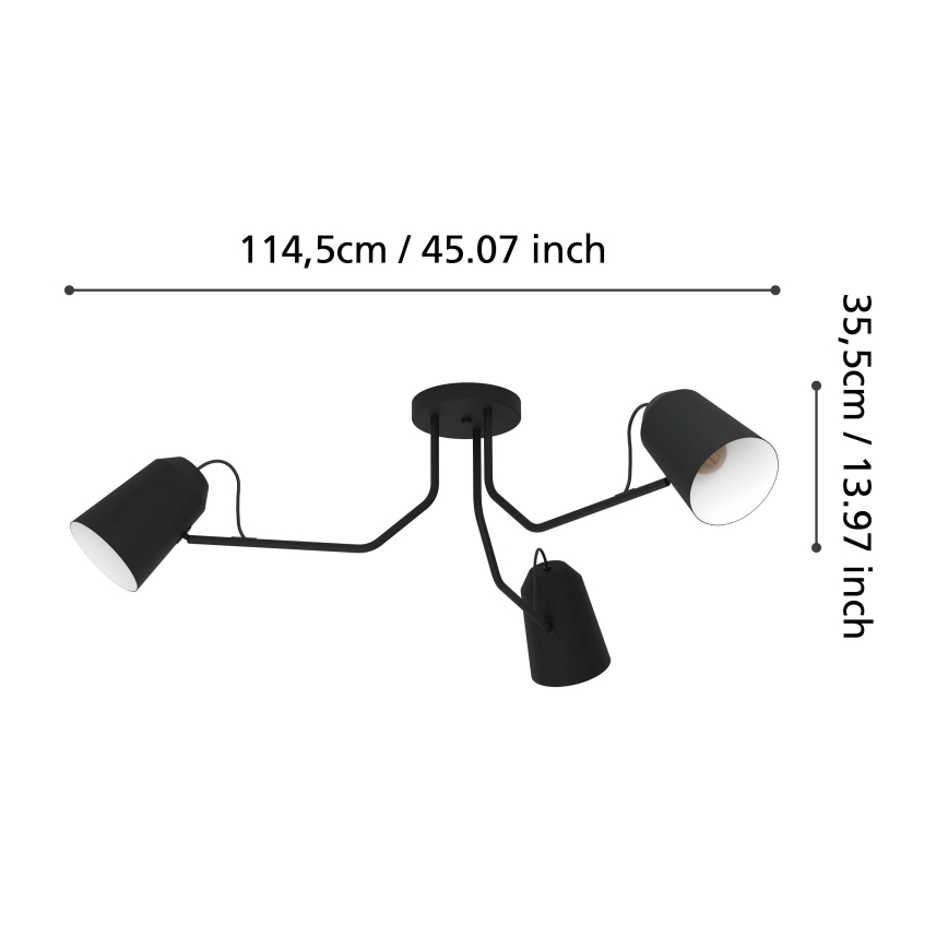 Eglo - Prisadený luster 3xE27/25W/230V