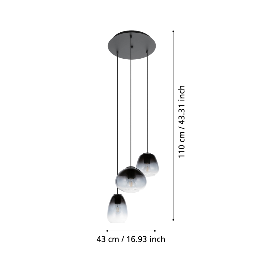 Eglo  - Luster na lanku 3xE27/40W/230V pr. 43 cm