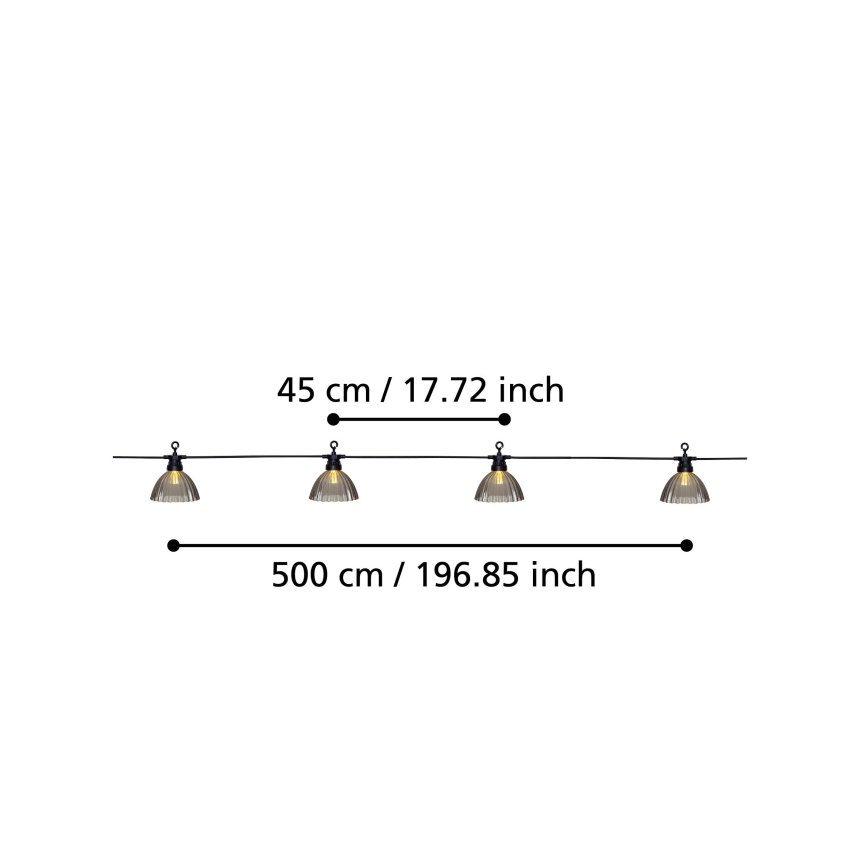 Eglo - LED Vonkajšia dekoračná reťaz 12xLED/0,066W/3,2V IP44