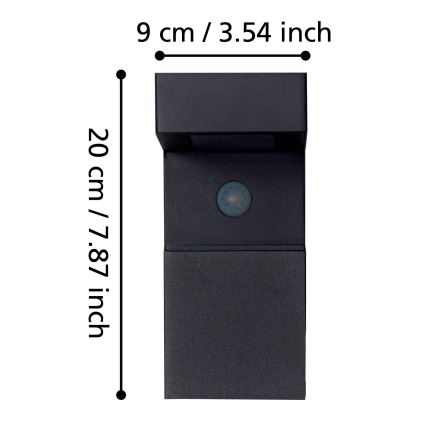 Eglo - LED Vonkajšie solárne svietidlo so senzorom 18xLED/0,2W/3,7V 2200 mAh IP44