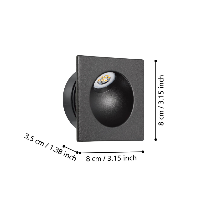 Eglo - LED Schodiskové svietidlo LED/2W/230V 3000K čierna