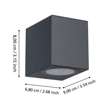 Eglo - LED Vonkajšie nástenné svietidlo 1xGU10/4,6W/230V IP44