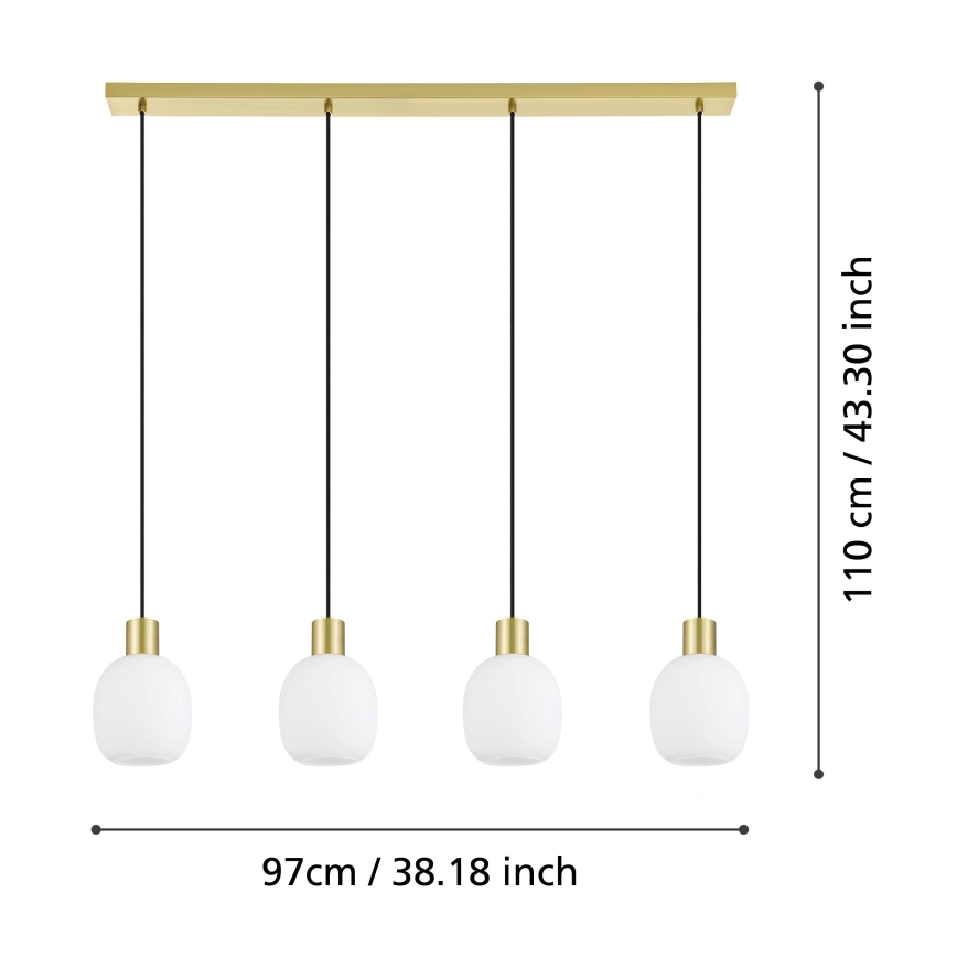 Eglo - Luster na lanku 4xE27/40W/230V